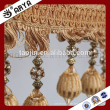 2016 Stock Chinese Manufacture Produkte für Home Decoration und Vorhang Zubehör von dekorativen Pom Pom Perlen Fransen